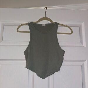 Garage Olive Green Sleeveless Crop Top